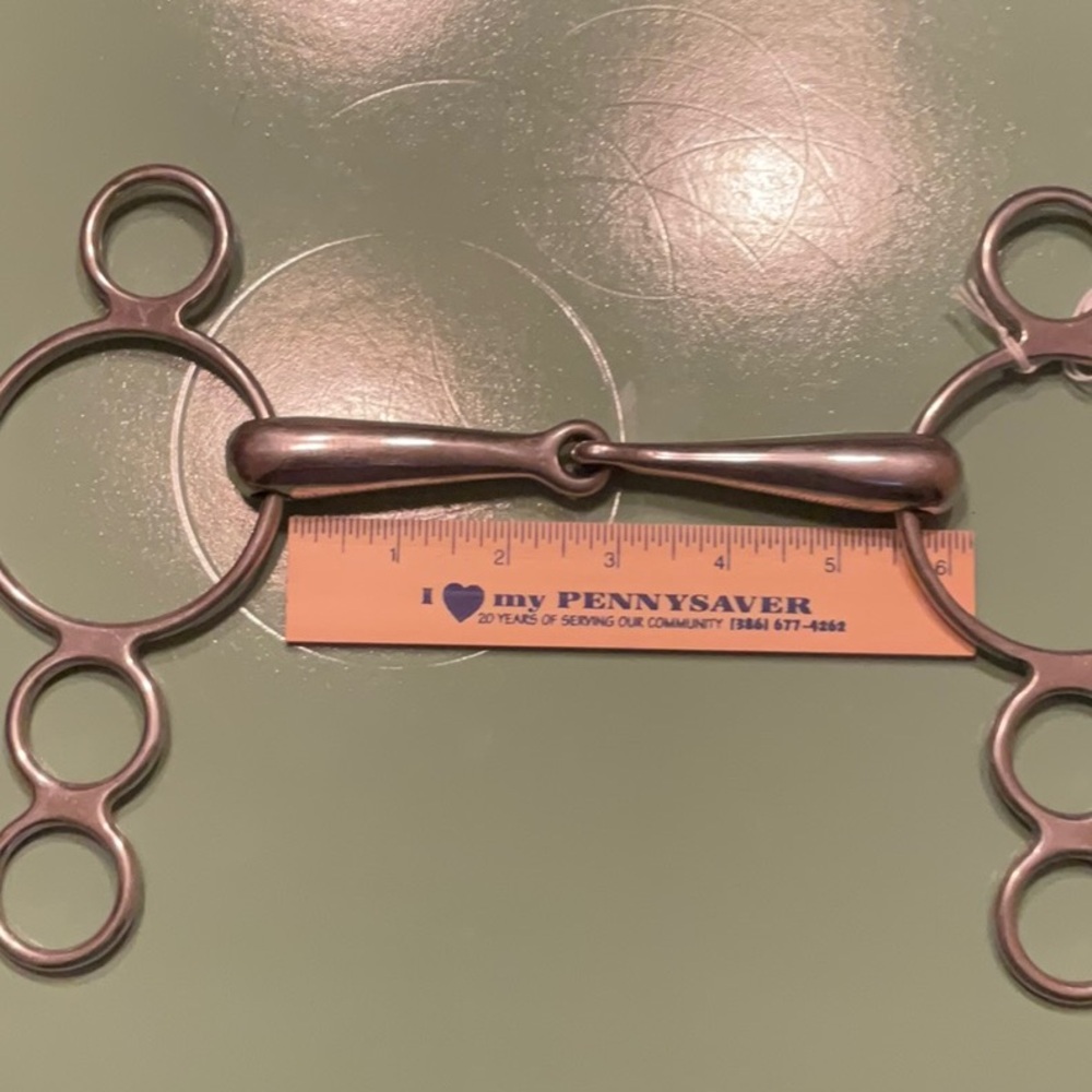 Centaur 3 Ring Elevator snaffle horse bit